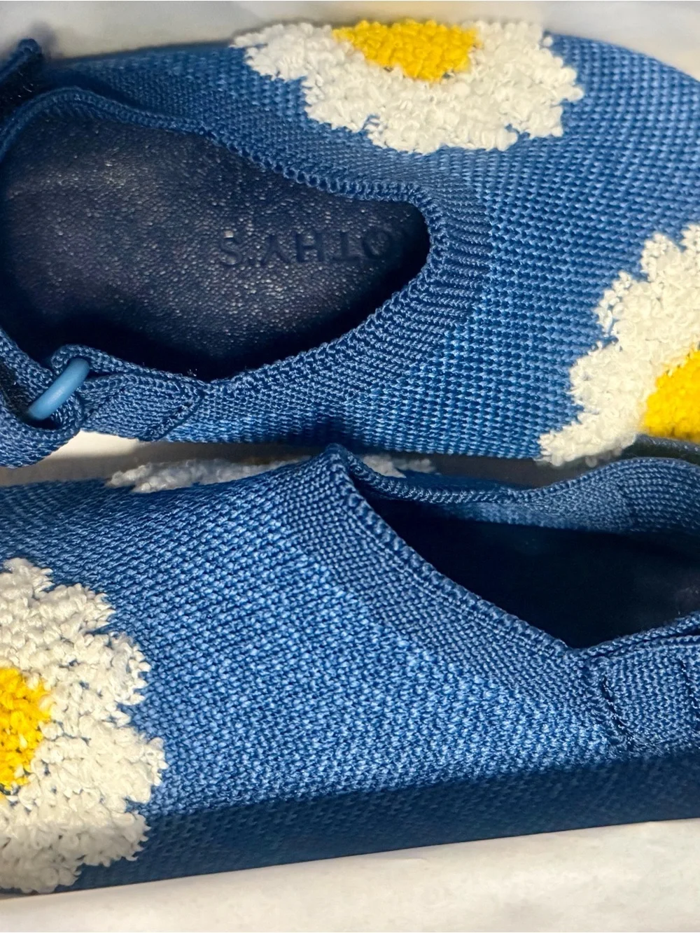 Rothy's Kids Navy Blue Daisy Slip-On Shoes